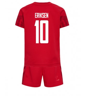 Denmark Christian Eriksen #10 Replica Home Stadium Kit for Kids World Cup 2022 Short Sleeve (+ pants)